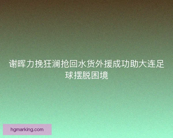 谢晖力挽狂澜抢回水货外援成功助大连足球摆脱困境